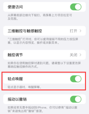 蓬江苹果授权维修站分享iPhone轻点无法唤醒怎么办 